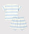 Completo 2 pezzi a righe bebè in jersey PLEINAIR/ MARSHMALLOW