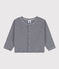 Cardigan neonato in cotone  blu SMOKING/bianco MARSHMALLOW