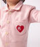 Tutina lunga in cotone tinta unita stile meccanico neonata rosa JOLI