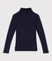 Dolcevita iconico in misto lana e cotone donna blu SMOKING