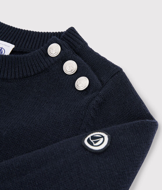 Pullover in lana e cotone bambino blu SMOKING