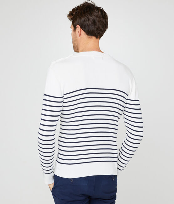 Pull marinaro uomo bianco MARSHMALLOW/blu SMOKING