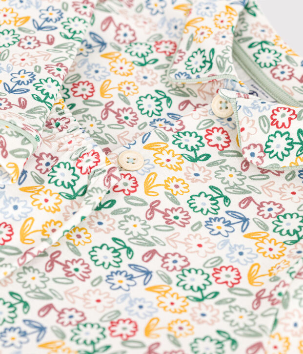 Pigiama in cotone con stampa a fiori bambino bianco/multicolore