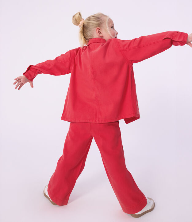 Giacca bambino in cotone tinta unita rosso