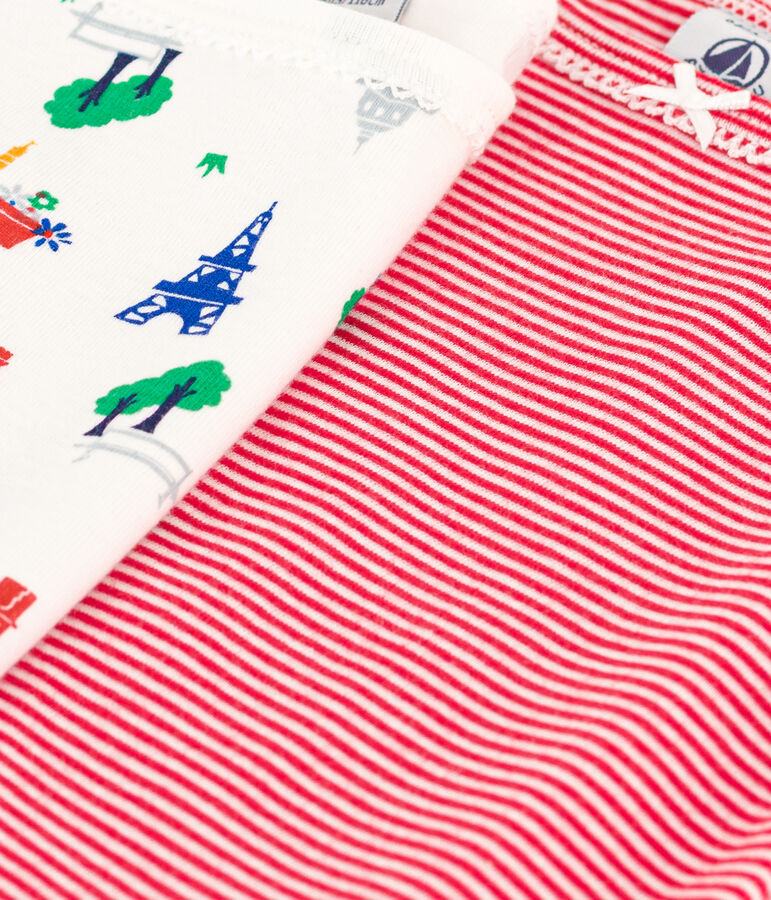 Confezione da 2 canottiere con spalline Parigi in cotone bambino multicolore