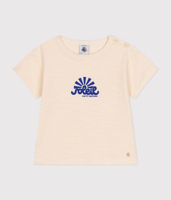 T-shirt a maniche corte bebè in jersey fiammato ecru AVALANCHE