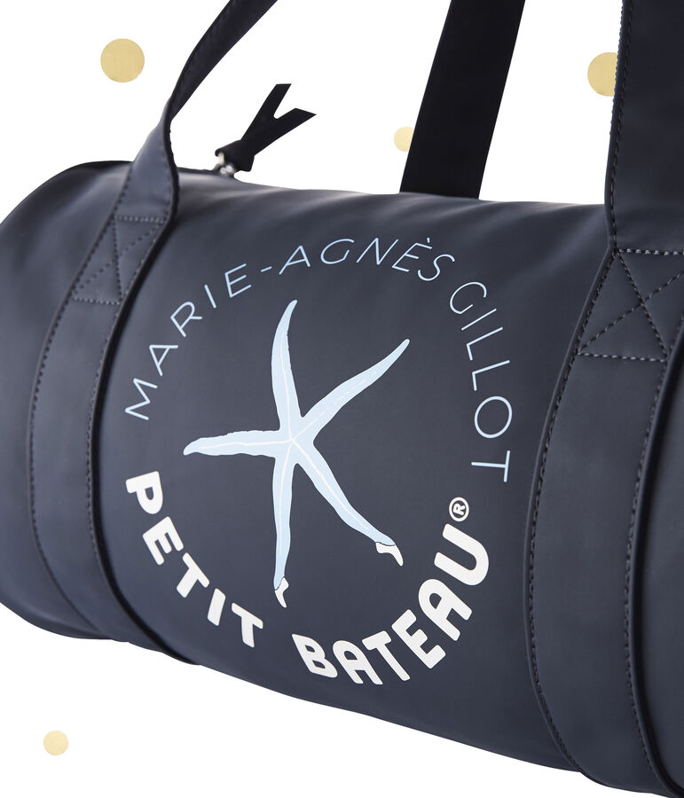 Sac polochon. Petit bateau x Marie-Agn&egrave;s Gillot blu