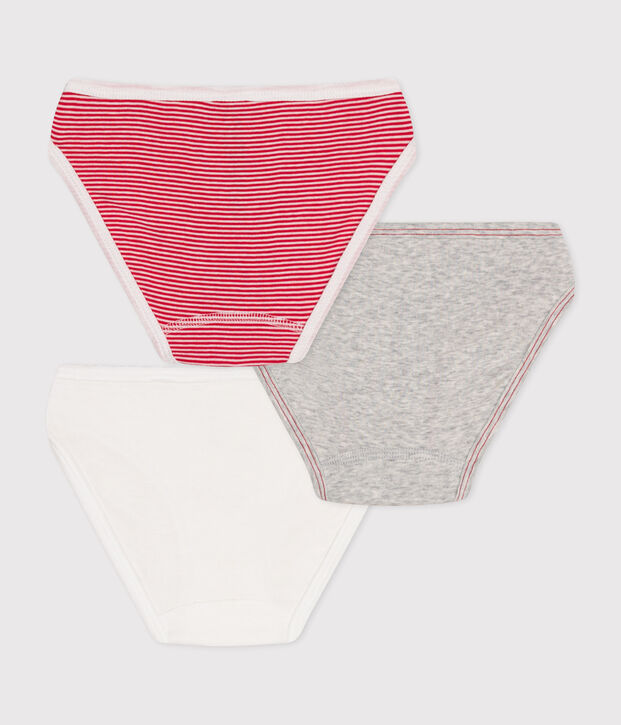 Confezione da 3 slip bambina in cotone multicolore