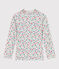 T-shirt da bagno anti-UV a maniche lunghe a fiori bambina bianco MARSHMALLOW/bianco MULTICO