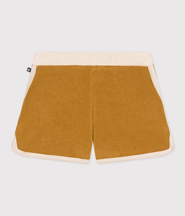 Shorts in spugna bambina giallo