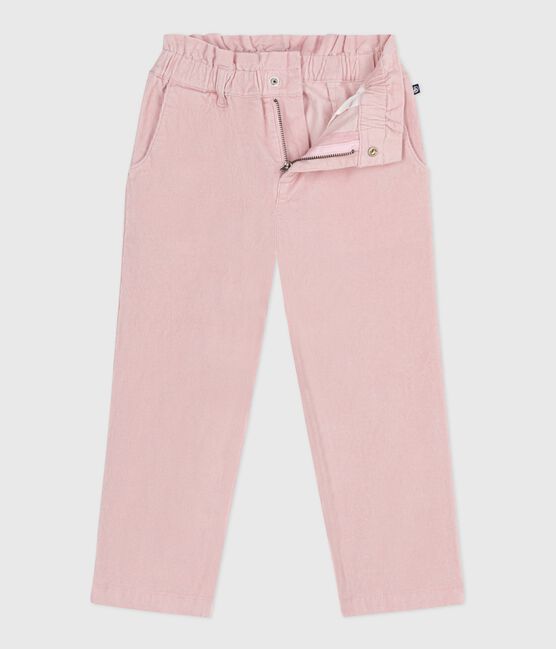 Pantaloni in velluto tinta unita bambina rosa JOLI