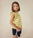 T-shirt bambina a righe in jersey fiammato