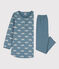 Camicia da notte e leggings in materiale felpato e cotone per bimbe, con fantasia volatile blu ROVER/bianco MARSHMALLOW