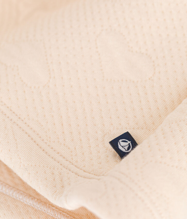 Abito a maniche lunghe bimateriale bambina ecru