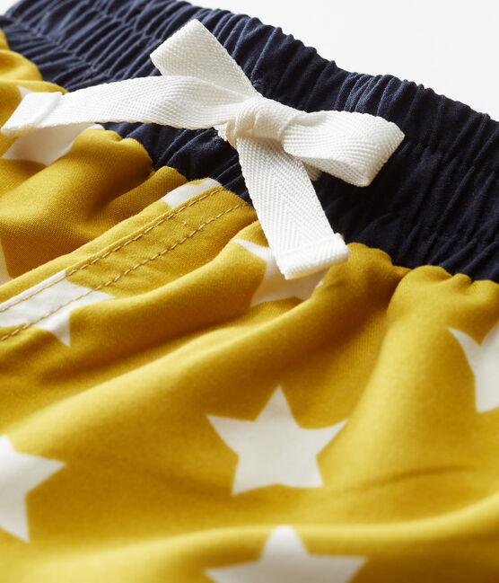 Short da spiaggia fantasia neonato giallo BAMBOO/bianco MARSHMALLOW