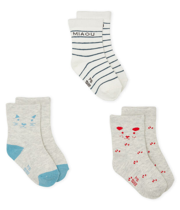 Set di 3 paia di calzini beb&egrave; bambino e bambina multicolore