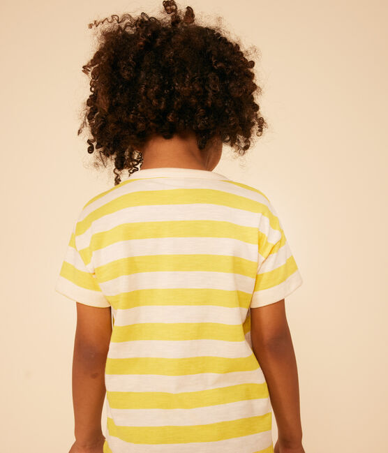 T-shirt rigata in jersey fiammato bambino giallo NECTAR/ AVALANCHE
