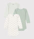 Confezione da 3 body a maniche lunghe con stampa  balene in cotone neonato