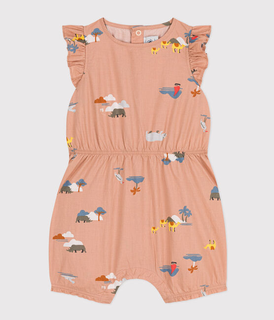 Tutina corta bebè in popeline stampato VINTAGE/ MULTICO
