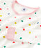 Pigiama bambina a costine modello molto aderente bianco MARSHMALLOW/bianco MULTICO