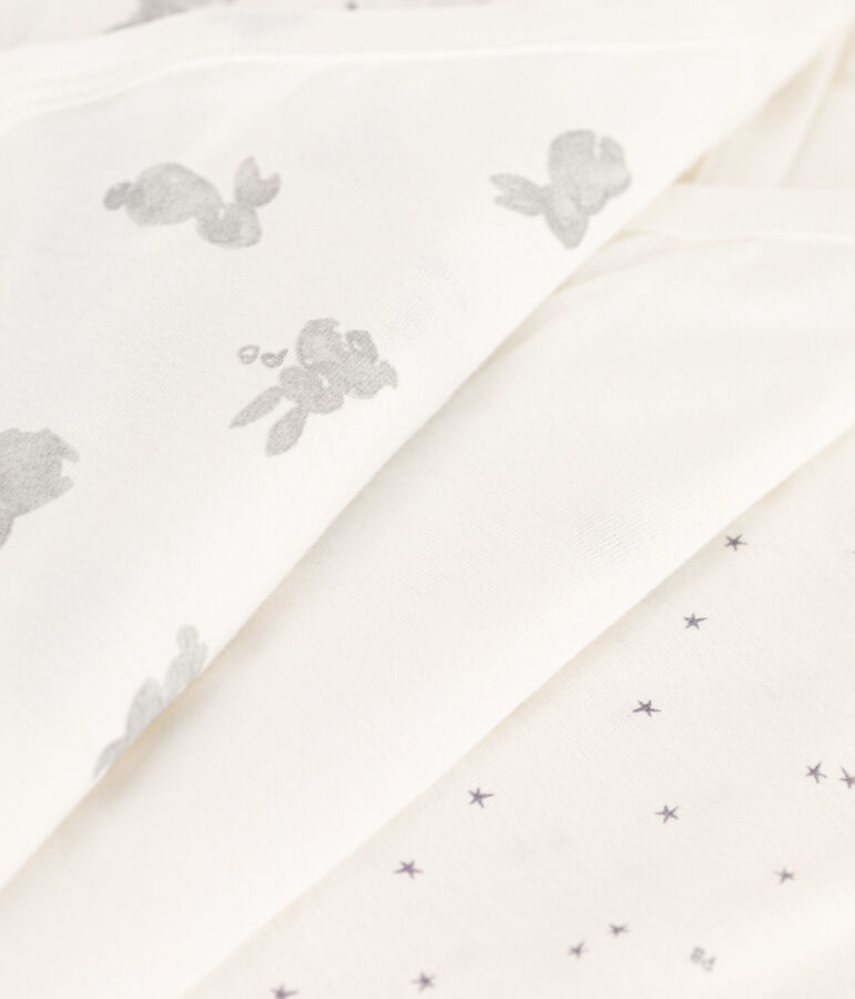 Confezione da 3 body incrociati a maniche corte conigli in cotone multicolore