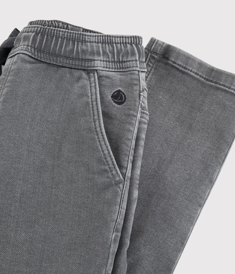 Pantalone bambino in denim taglio regular grigio