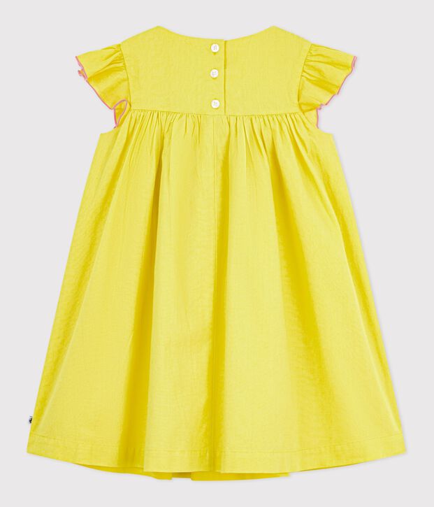Abito a maniche corte in cotone bambina giallo