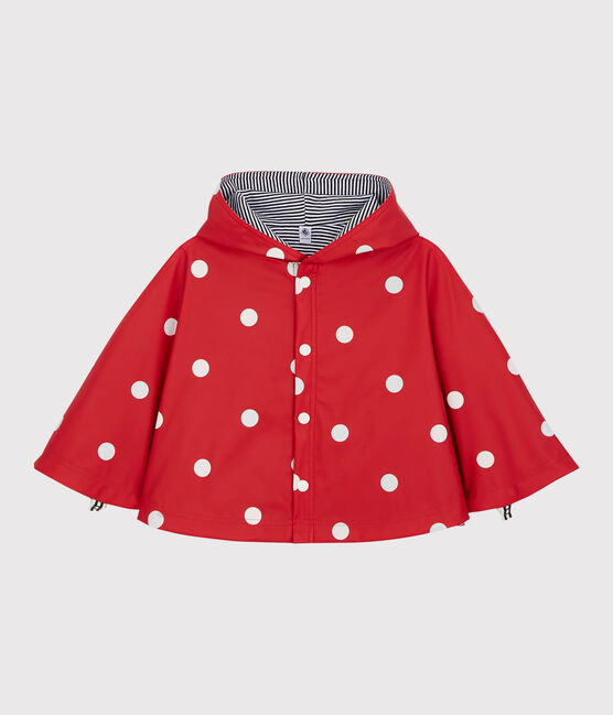 Mantellina da pioggia a pois bebè rosso TERKUIT/bianco MARSHMALLOW