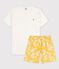 Pigiama corto bambino in cotone bianco MARSHMALLOW/ ORGE