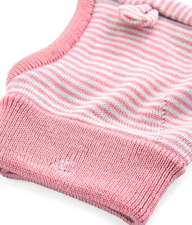 Passamontagna beb&egrave; unisex rosa/bianco
