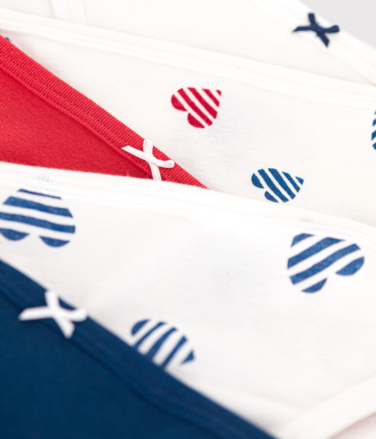 Set di 5 slip in cotone con stampa a cuori donna multicolore