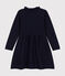 Abito a maniche lunghe in maglia bambina blu SMOKING