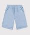Bermuda corti in cotone tinta unita bambino blu
