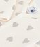 Pigiama senza piedini in cotone stampato neonato ecru MILK/ ARGENT