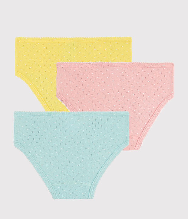 Confezione da 3 slip vita alta tour-trou bambina multicolore