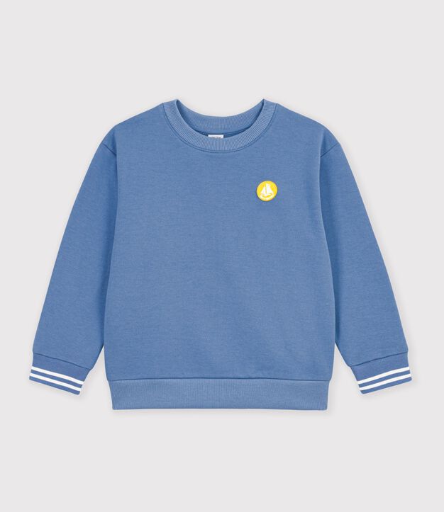 Felpa in cotone tinta unita bambina blu