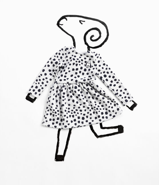 Abito bambina Jean Jullien bianco MARSHMALLOW/ DOTTIES