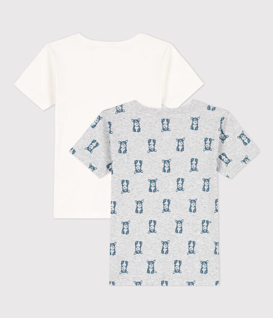 Confezione da 2 T-shirt a maniche corte bimbo, fantasia cani, cotone variante 1