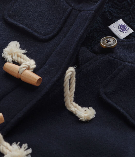 Montgomery per bambino in lana foderato blu SMOKING