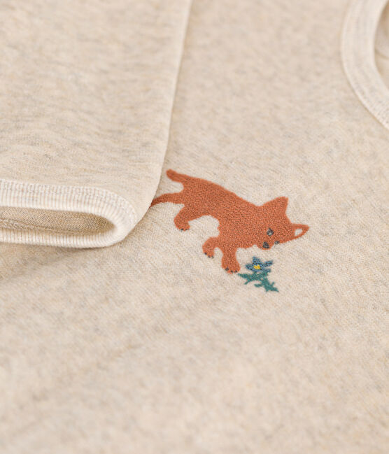 Pigiama neonato in ciniglia  beige MONTELIMAR CHINE