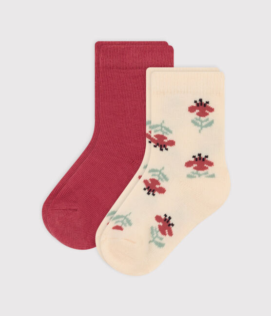 Set di 2 paia di calzini bebè in jersey di cotone a fiori variante 2