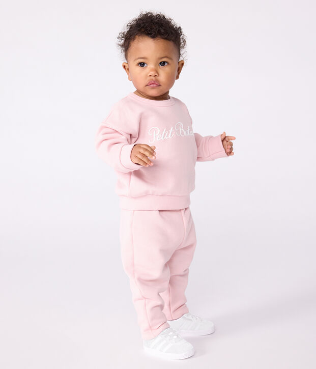 Felpa in cotone con ricamo Petit Bateau neonato rosa