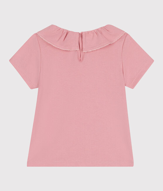 T-shirt a maniche corte in cotone tinta unita bambino rosa CHARME