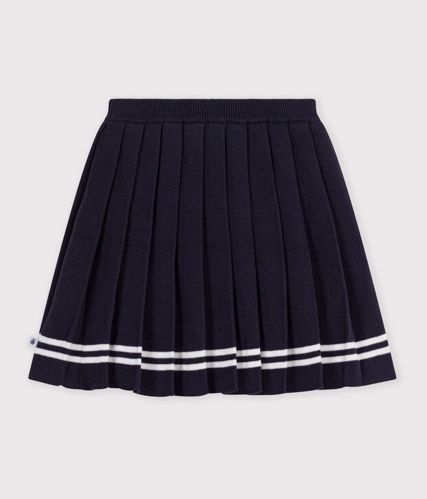 Gonna a pieghe corta in maglia di cotone tinta unita bambina SMOKING