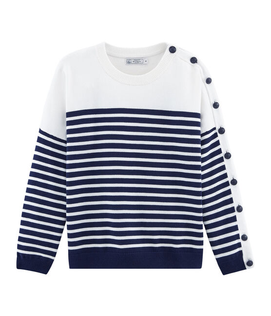 Pull donna blu SMOKING/bianco MARSHMALLOW