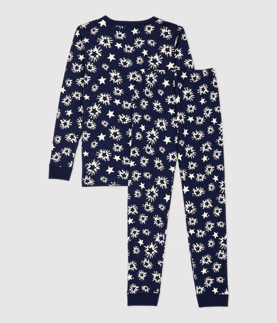 Pigiama bambino snugfit fantasia a stelle blu SMOKING/bianco MARSHMALLOW