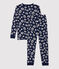 Pigiama bambino snugfit fantasia a stelle blu SMOKING/bianco MARSHMALLOW