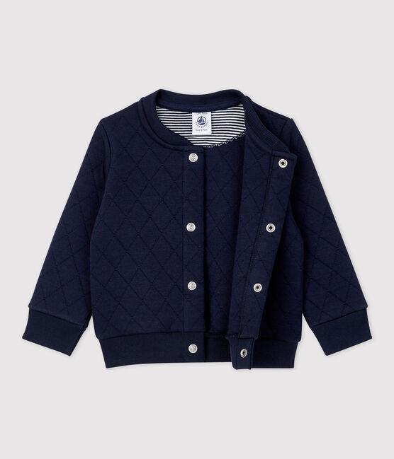Cardigan bebè in tubique trapuntato blu SMOKING