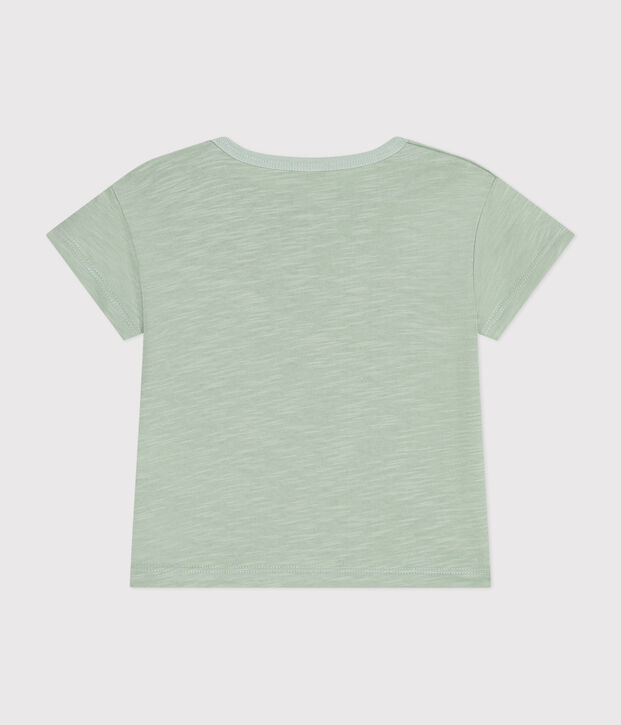 T-shirt beb&egrave; a maniche corte in jersey fiammato verde