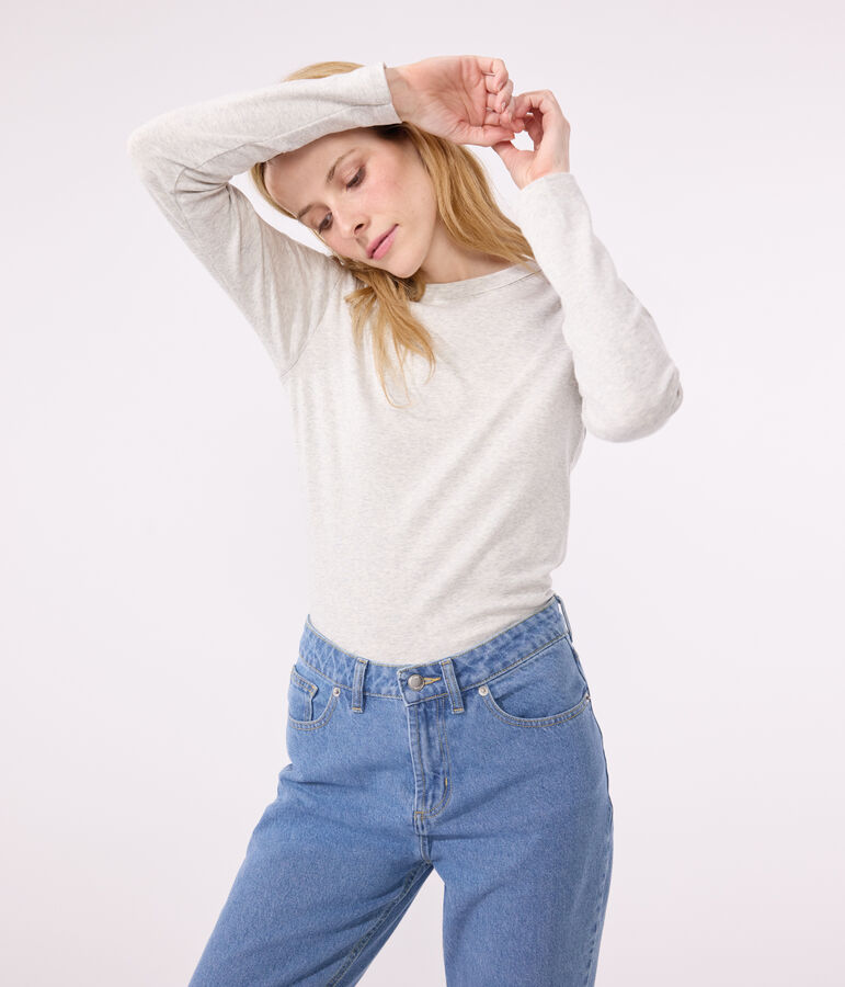 T-shirt L'ICONIQUE girocollo in cotone Donna grigio